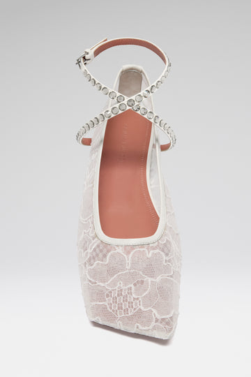 Ane Lace Flat Ivory Lace And Black Diamond Crystals