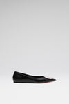 Camelia Flat Black Nappa And White Buckle