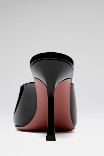 Camelia Mule 90 Black Patent And White Buckle