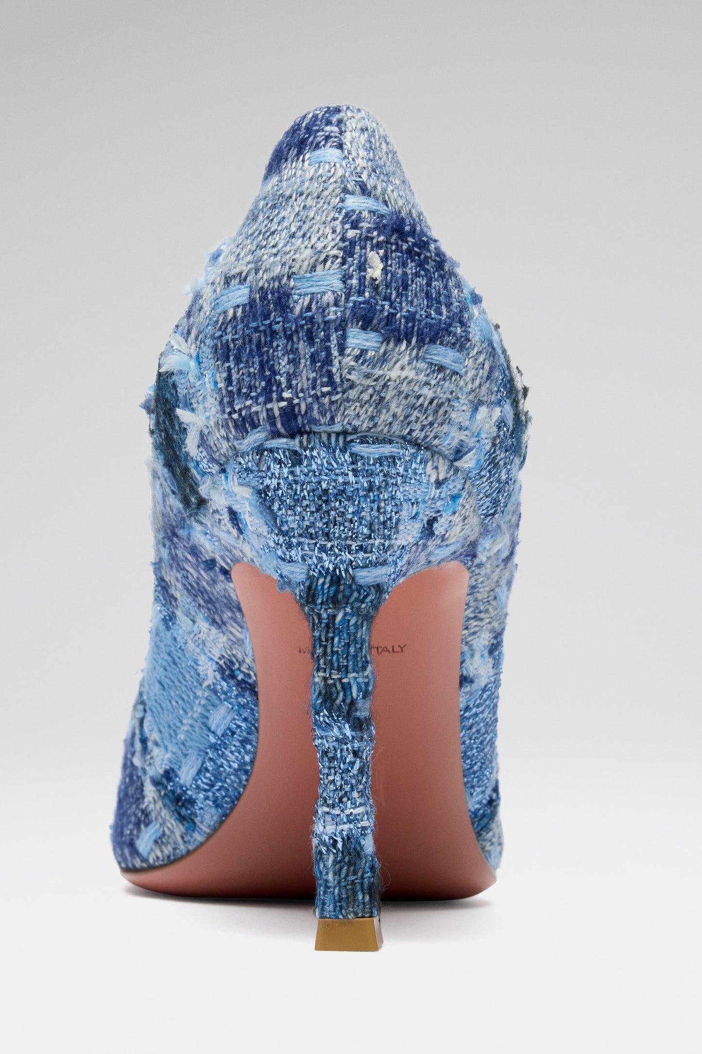 Camelia Pump 90 Blue Tweed And White Buckle