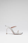 Diana Sandal 95 Silver Mirror And White Crystals