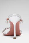 Diana Sandal 95 Silver Mirror And White Crystals