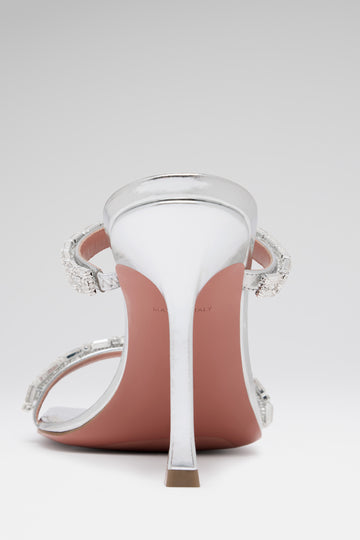 Diana Sandal 95 Silver Mirror And White Crystals