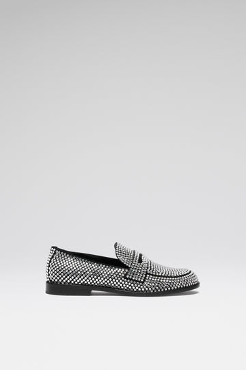Tilda Crystal Loafer Black Suede And White Crystals