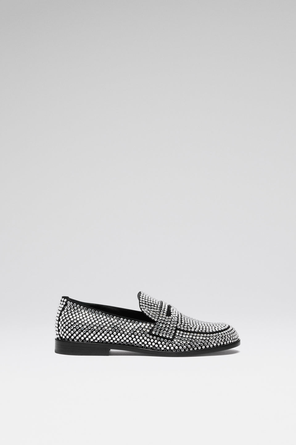 Tilda Crystal Loafer Black Suede And White Crystals
