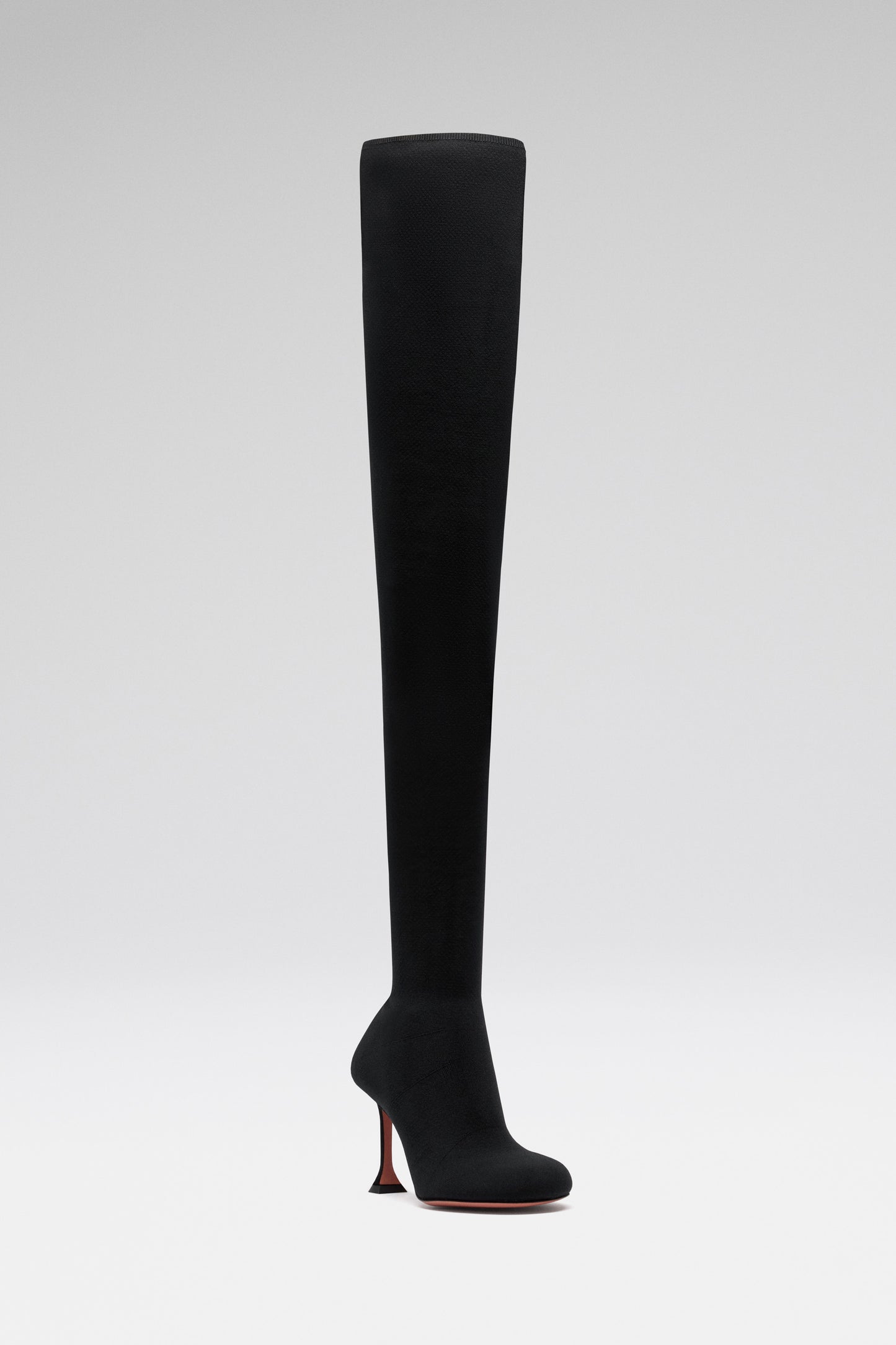 Veneda Stretch Thigh High Boot Black Fine Knit