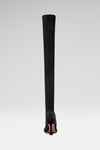 Veneda Stretch Thigh High Boot Black Fine Knit