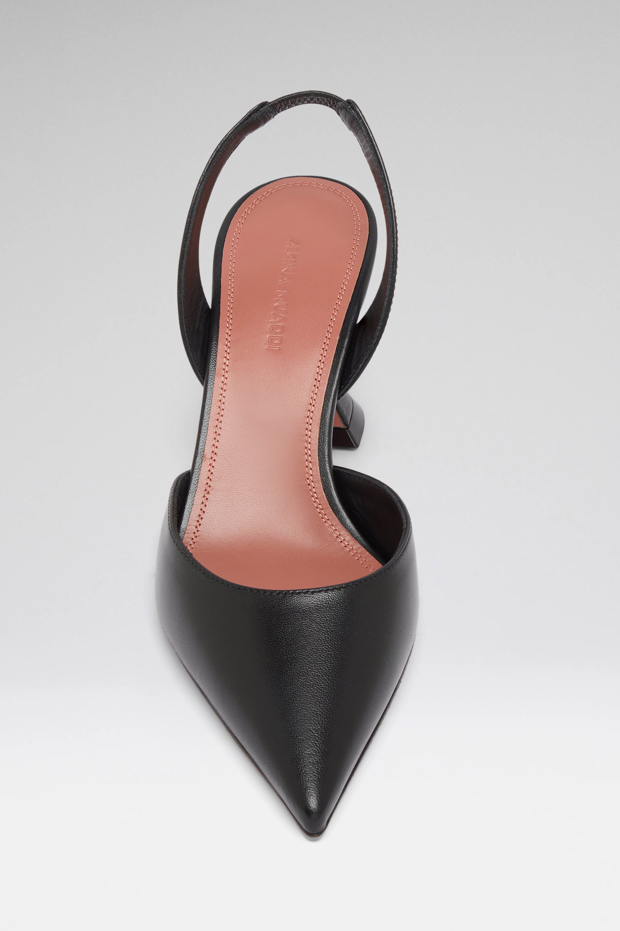 Holli 70 Black Nappa Slingbacks | Amina Muaddi Luxury Shoes For Women