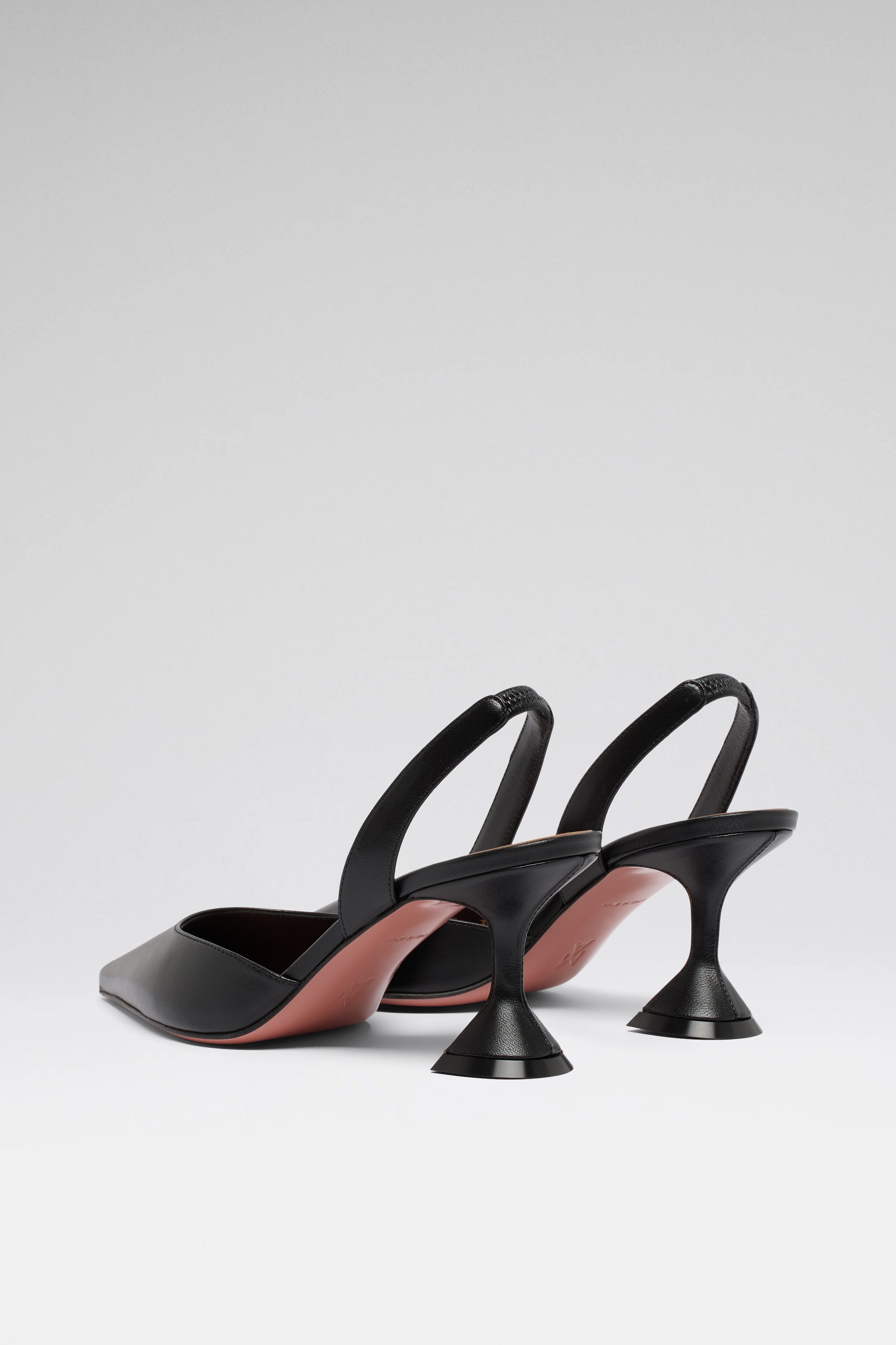 Holli 70 Black Nappa Slingbacks | Amina Muaddi Luxury Shoes For Women