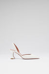 Holli 70 luxury white nappa slingbacks for women