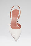 Holli 70 luxury white nappa slingbacks