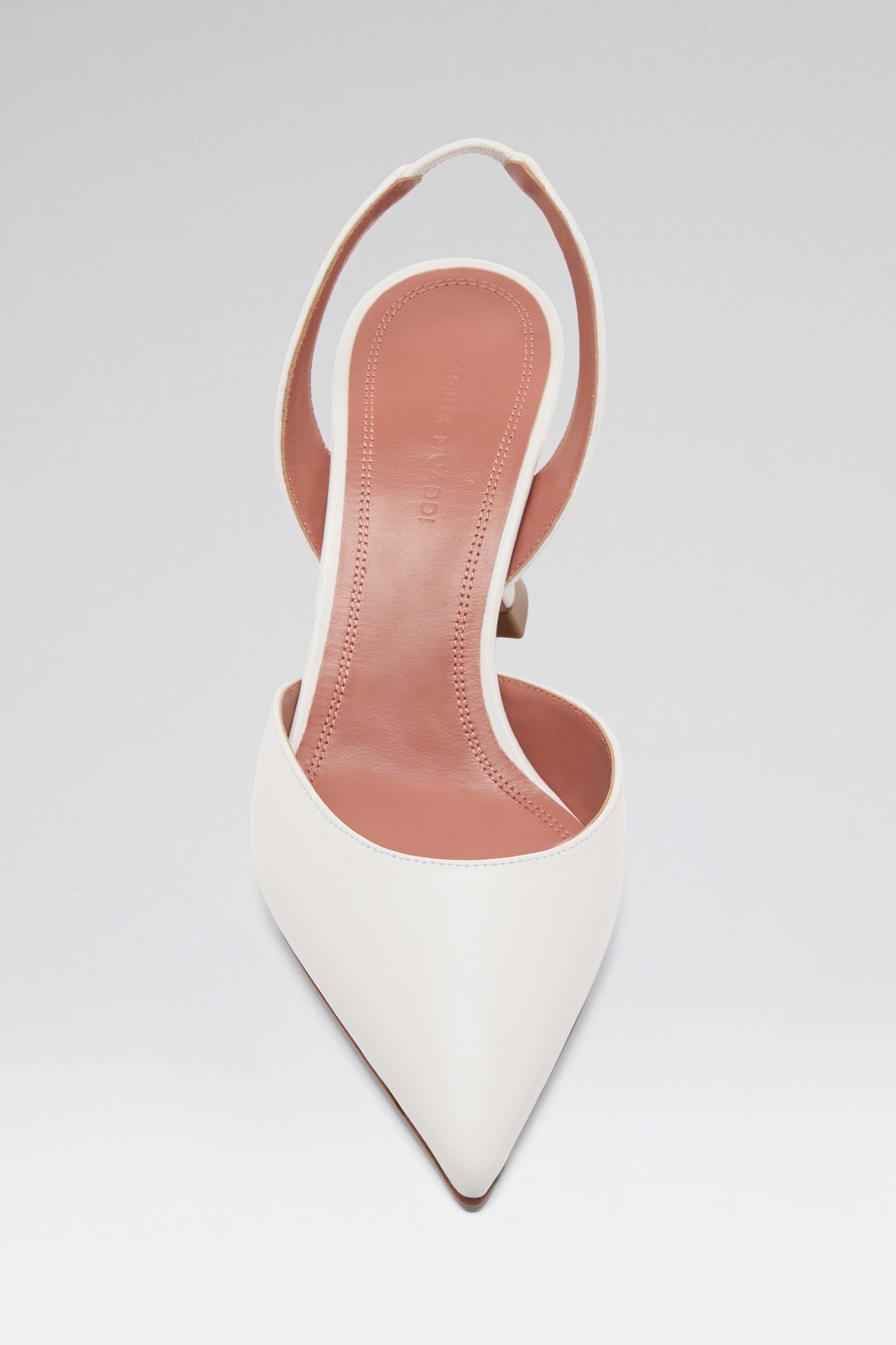 Holli 70 luxury white nappa slingbacks