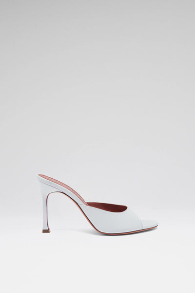 Alexa 95 White Nappa Slippers | Amina Muaddi Luxury Shoes For Women