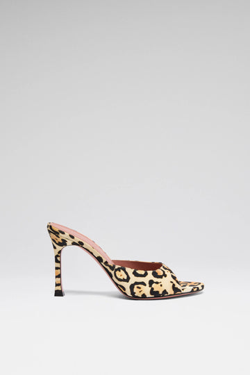 Alexa Slipper Leopard Print Satin
