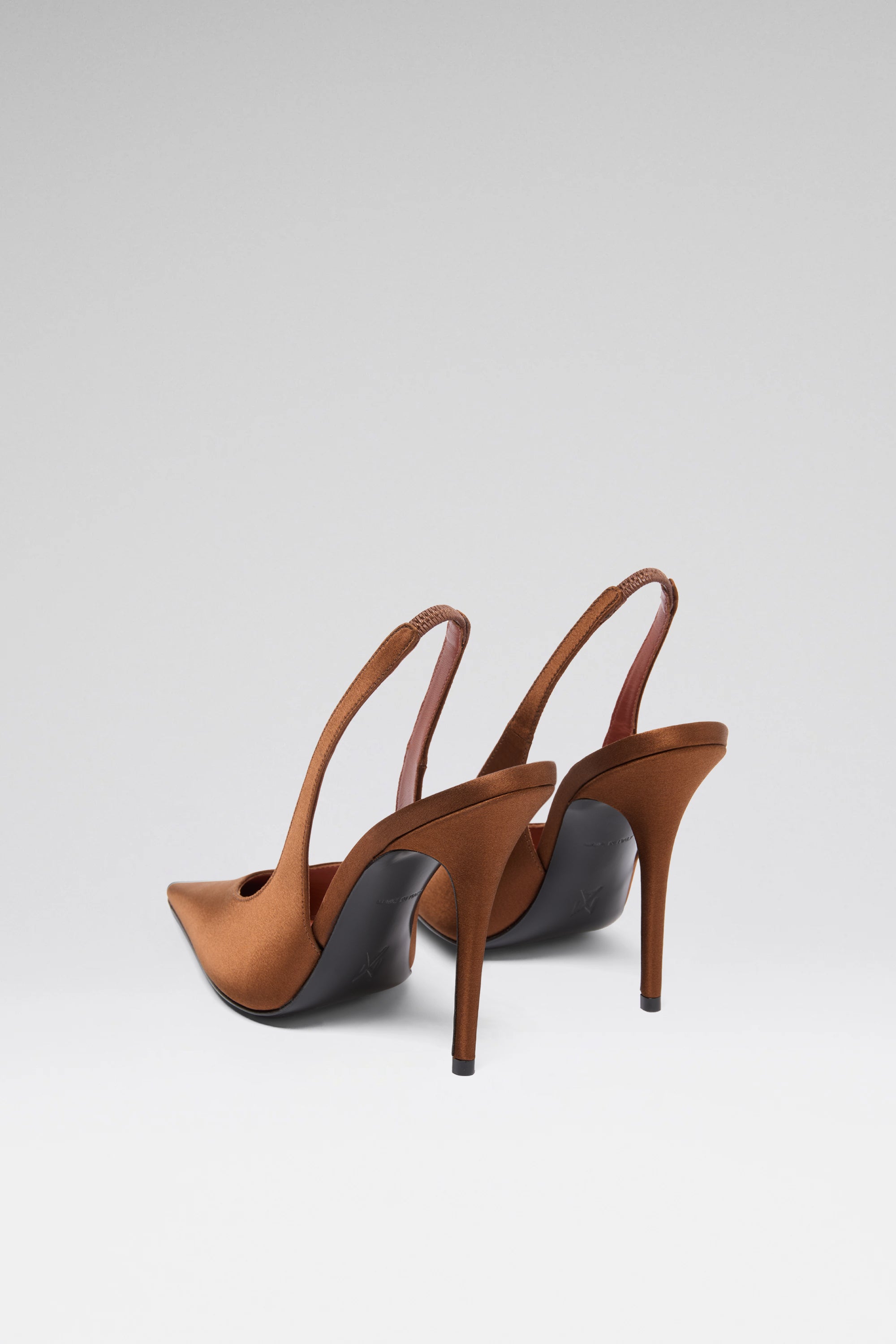 サンダル・ミュール Amina Muaddi Mocha Satin Stiletto Sandals With Open Toe Amina Muaddi Mocha Satin Stiletto With Open Toe | THE LIST