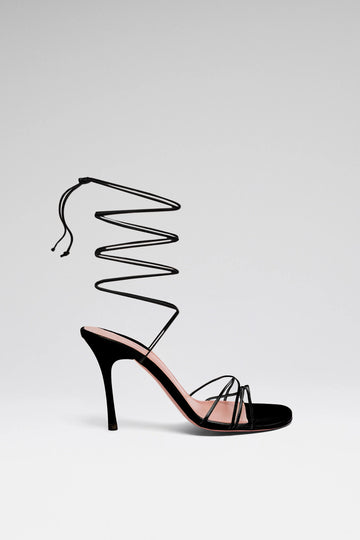 Lori Lace Up Sandal 95 Black Patent