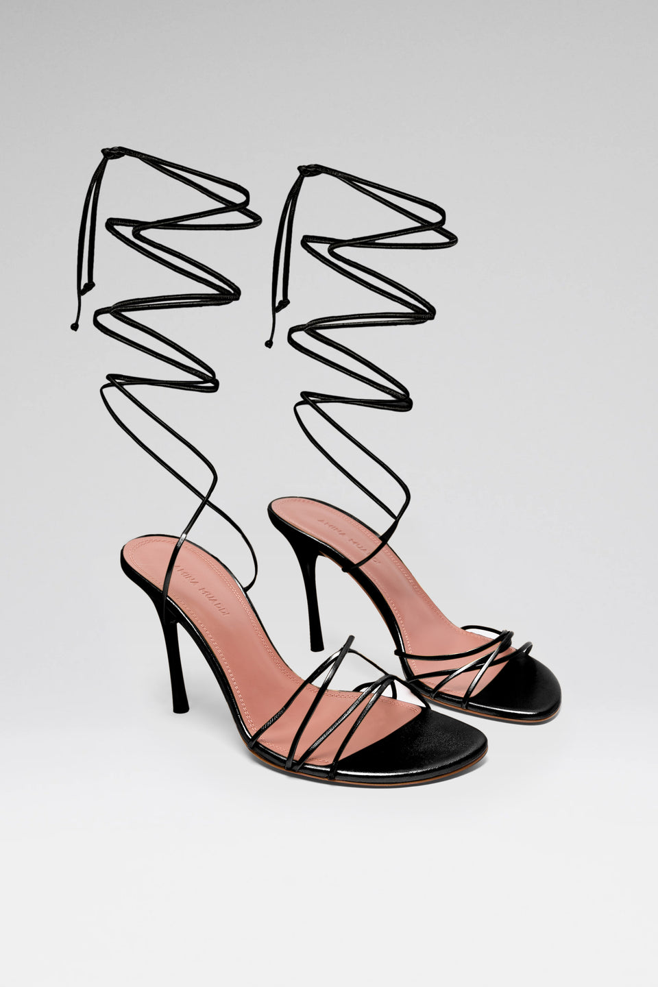 Lori Lace Up Sandal 95 Black Patent