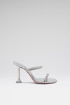 Gigi Slipper 95 Silver Mirror And White Crystals
