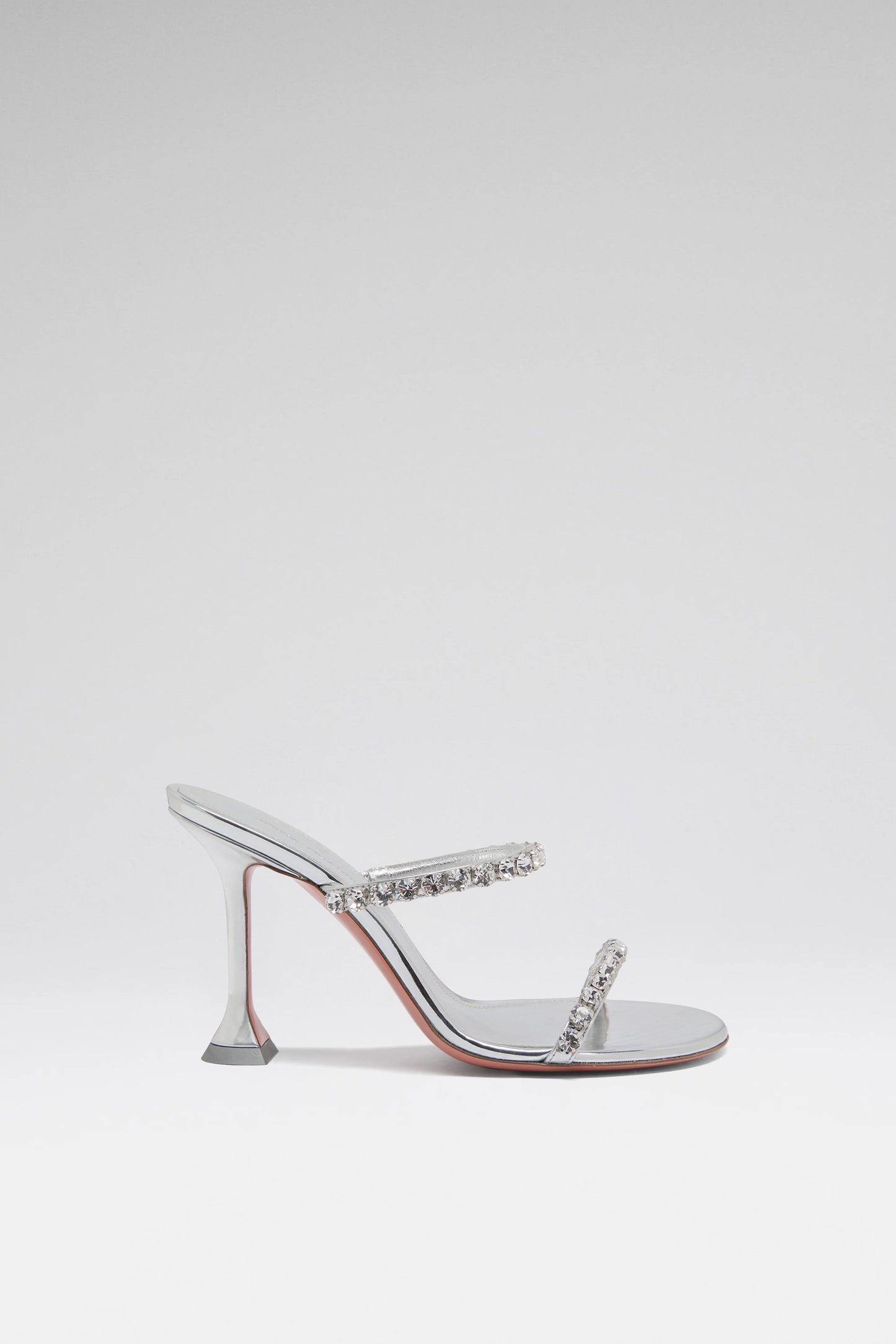 Gigi Slipper 95 Silver Mirror And White Crystals