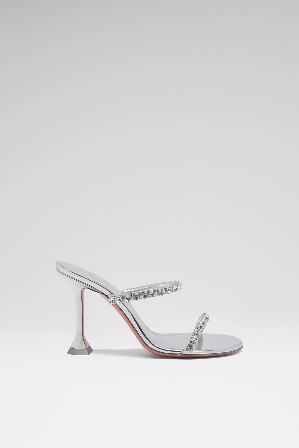 Gigi Slipper 95 Silver Mirror And White Crystals