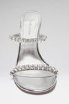 Gigi Slipper 95 Silver Mirror And White Crystals