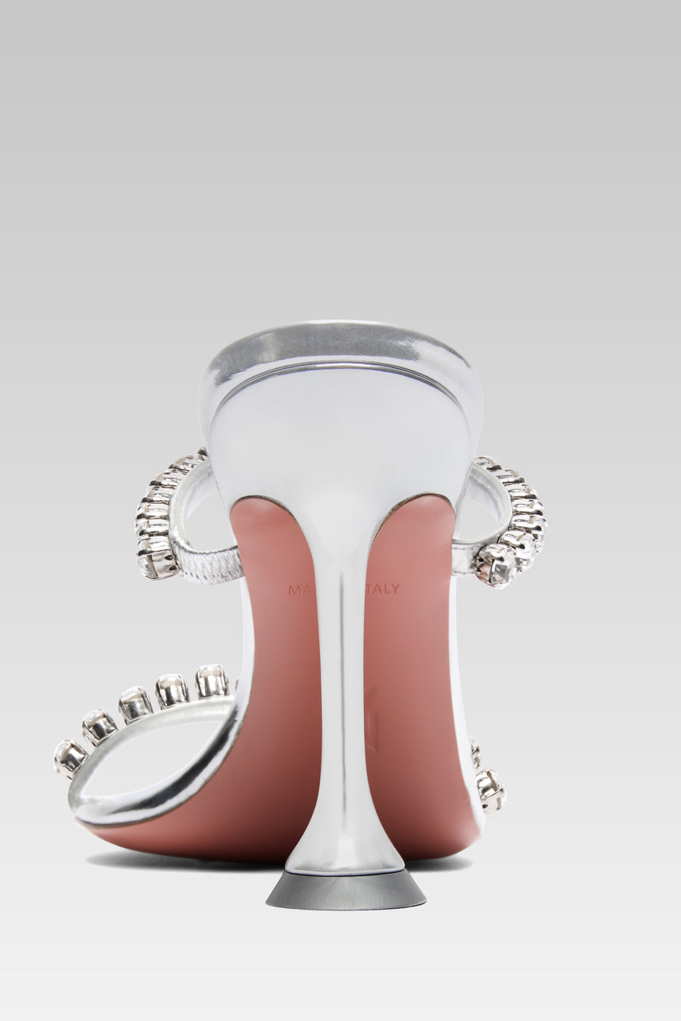 Gigi Slipper 95 Silver Mirror And White Crystals