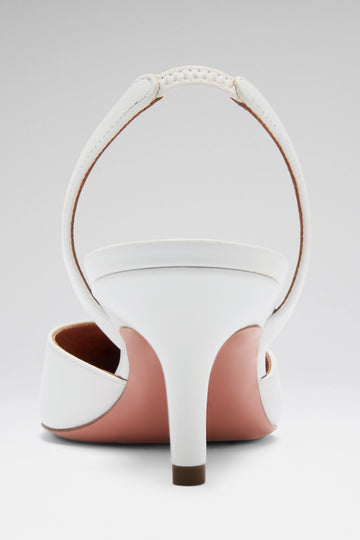 Camelia Sling 60 White Nappa And White Buckle