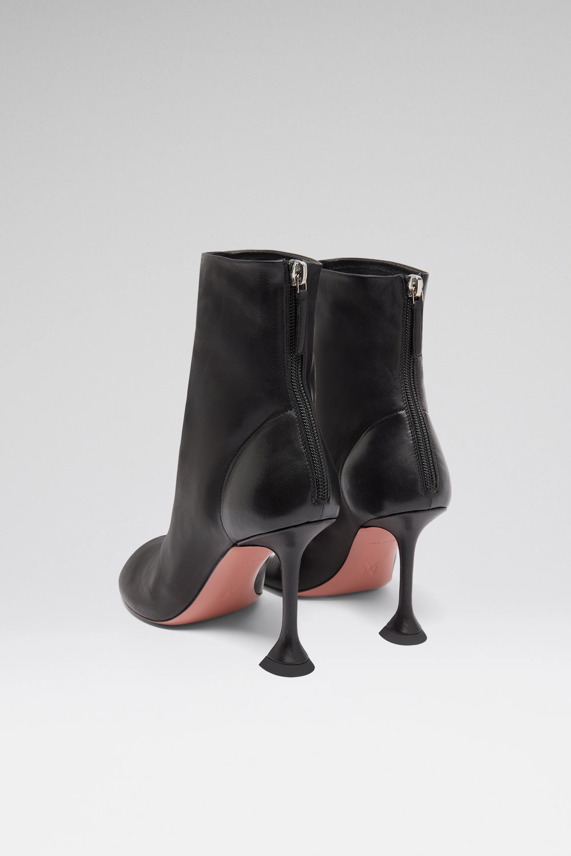 Iris Black Nappa Booties | Amina Muaddi Luxury Shoes For Women