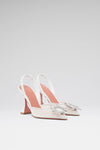 Begum Mesh luxury white slingbacks