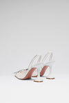 Begum Mesh luxury white slingbacks for women
