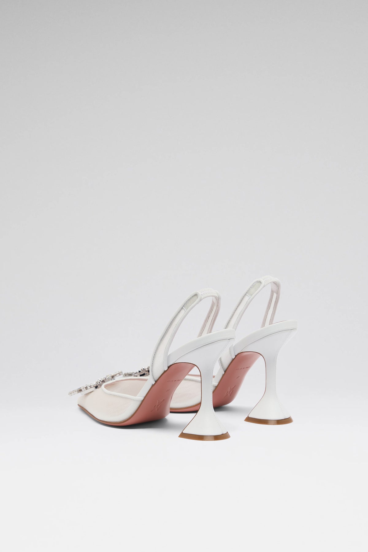 Begum Mesh luxury white slingbacks for women