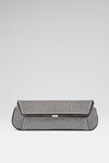 Ami Clutch Crystal Black Satin And White Crystals