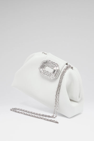 Camelia Clutch White Nappa
