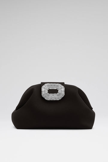 Camelia Clutch Black Satin