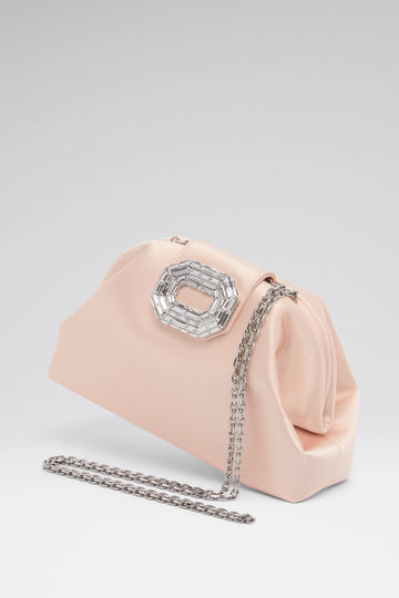 Camelia Clutch Champagne Satin