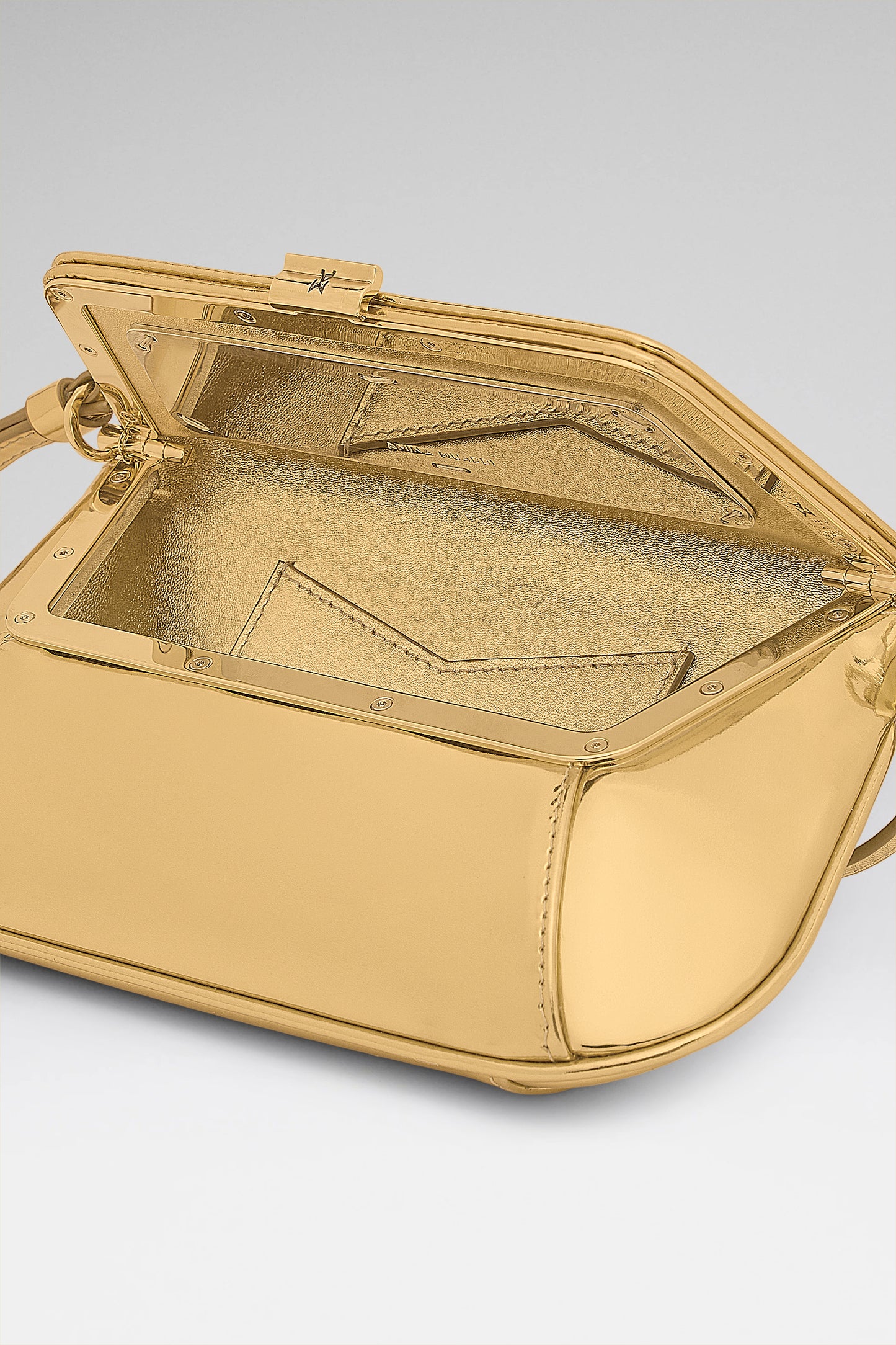 Ami Mini Gold Mirror And Gold Hardware