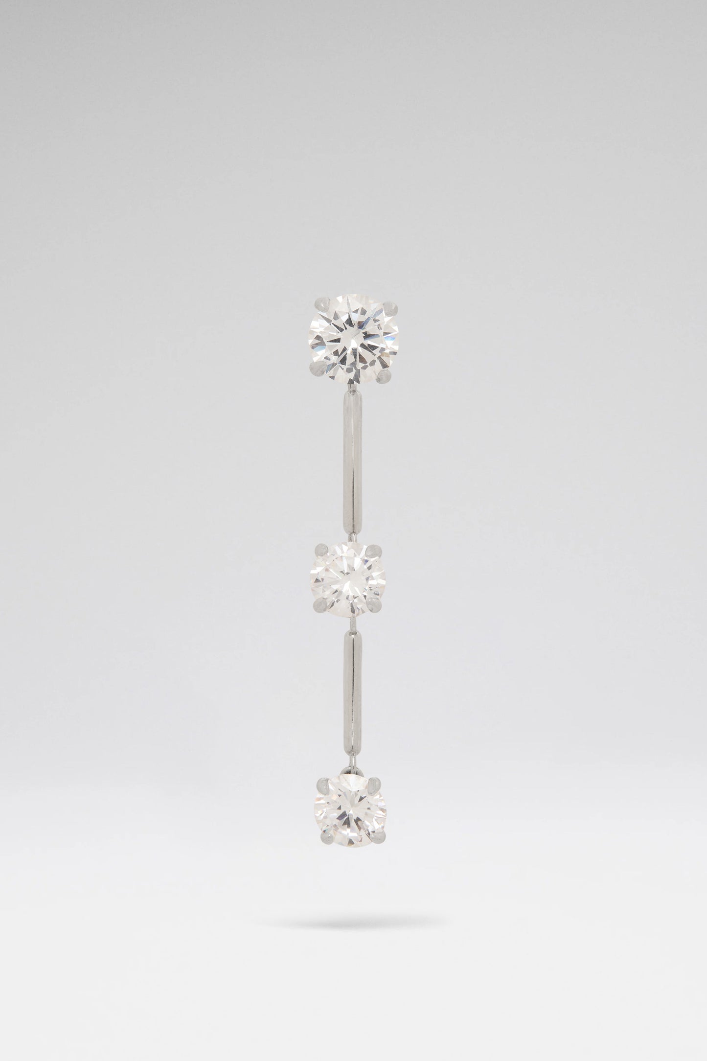Gigi Earring Pendant With White Crystal And Silver Base