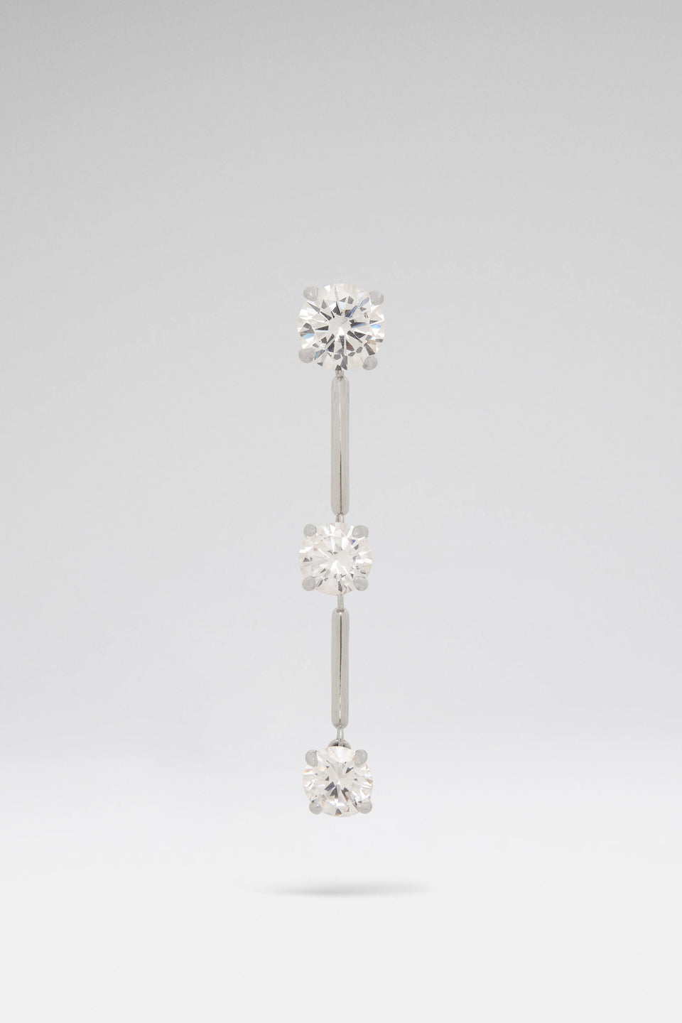 Gigi Earring Pendant With White Crystal And Silver Base