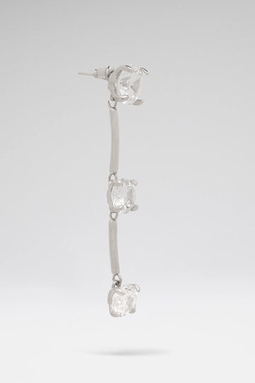 Gigi Earring Pendant With White Crystal And Silver Base