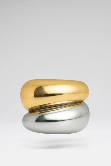 Gemini Cuffs Silver And Gold Base