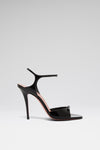 Adut Sandal 105 Black Patent And White Crystal Buckle    