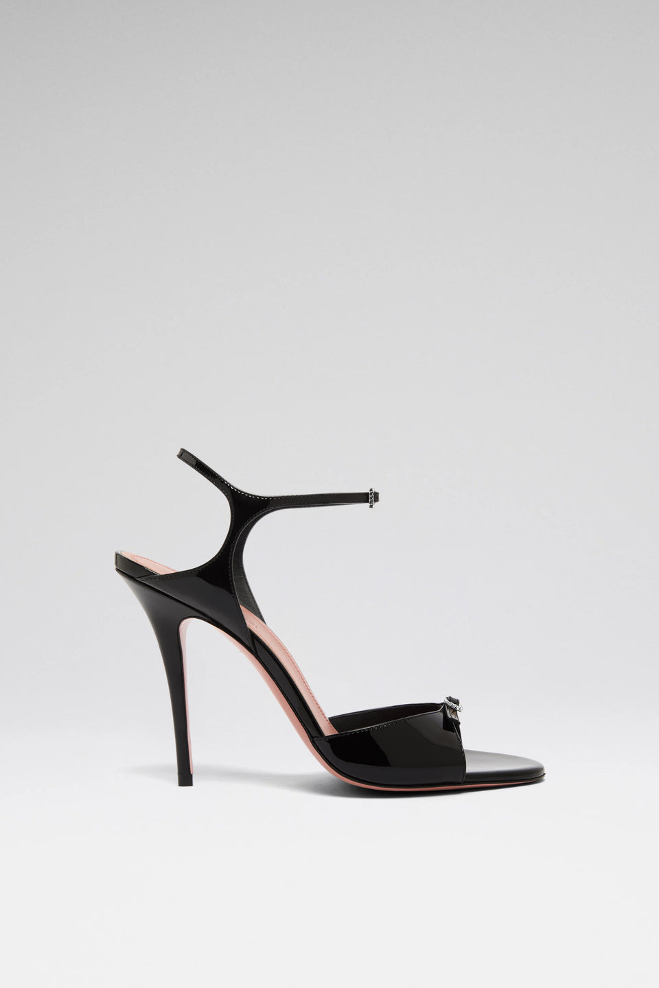 Adut Sandal 105 Black Patent And White Crystal Buckle    