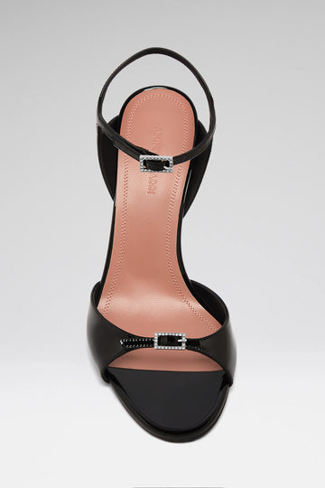 Adut Sandal 105 Black Patent And White Crystal Buckle    