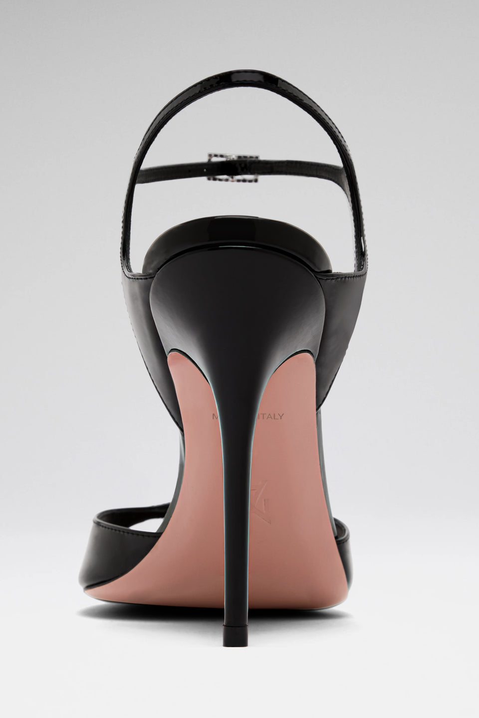 Adut Sandal 105 Black Patent And White Crystal Buckle    