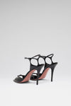 Adut Sandal 105 Black Patent And White Crystal Buckle    