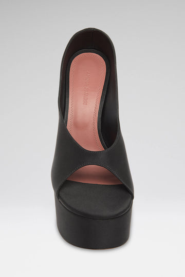 Anok Plateau Slipper 155 Black Satin