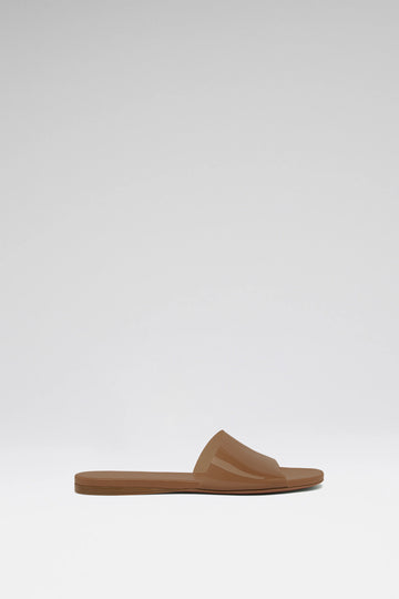 Bianca Glass Flat Slipper Latte Pvc