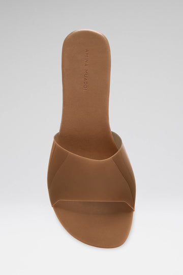 Bianca Glass Flat Slipper Latte Pvc