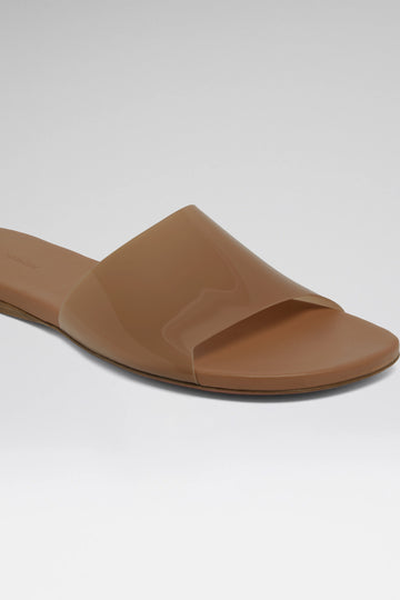 Bianca Glass Flat Slipper Latte Pvc