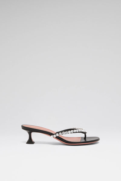 サンダル・ミュール AMINA MUADDI Black Satin Gigi Mules Amina Muaddi - GIGI SLIPPER 95 | HBX - Globally Curated